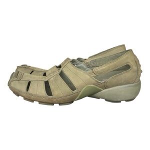 Privo By Clarks Olive Green Suede Leather Fisherman Style Sandals Outdoors Sz 9